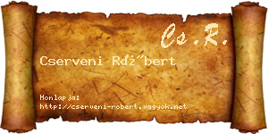 Cserveni Róbert névjegykártya